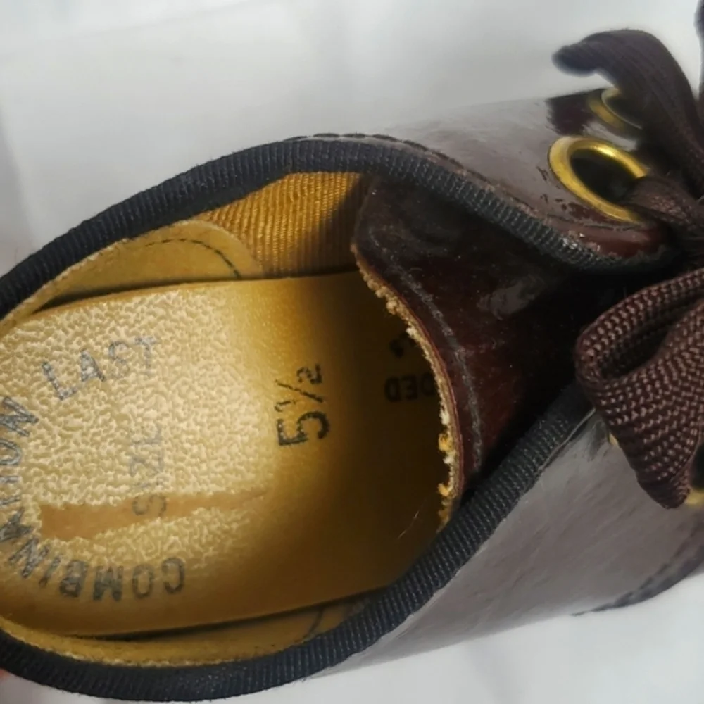 Vintage Patent Brown Cottagecore Toddler‎ Shoes